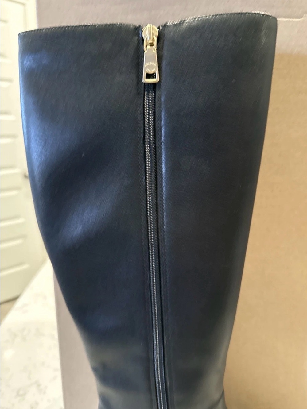 Coach Black Leather Tall Block-Heel Boots - Picture 4 of 13